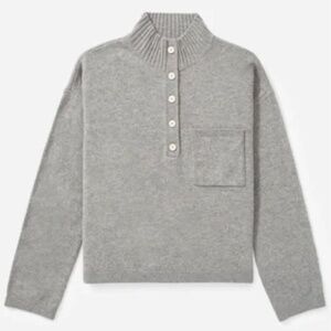 Everlane Light Gray The ReCashmere Button Mockneck XS
